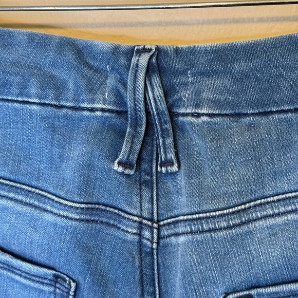 Good American Anthro Good Waist Raw Step Hem High Waisted Stretchy Skinny Jeans - Picture 6 of 14